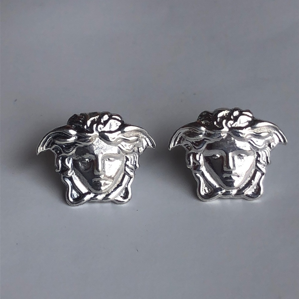 925 Silver Versace Medusa Earrings